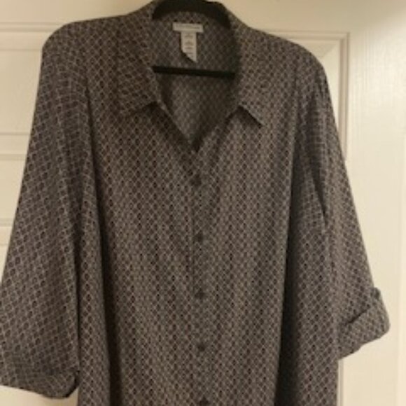 Polyester 3/4 sleeve print shirt - Picture 1 of 3
